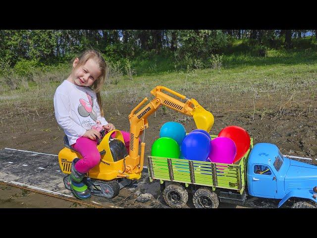 Darius and Francesca build a colorful block road   Kids traffic learning stories