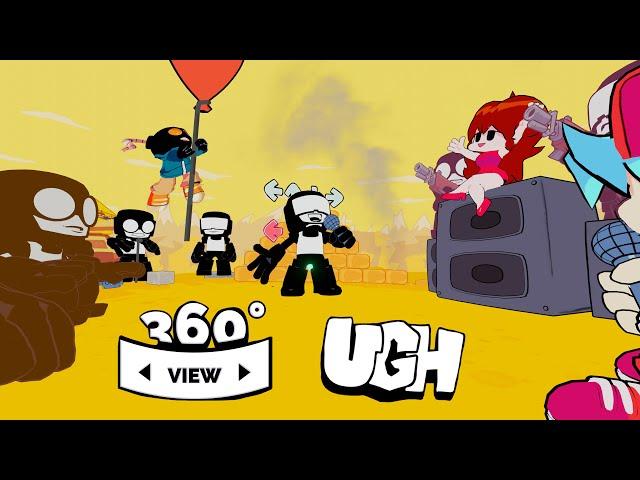 UGH with baby Whitty and Pico baloon fly explosion [Friday Night Funkin] 360° Animation