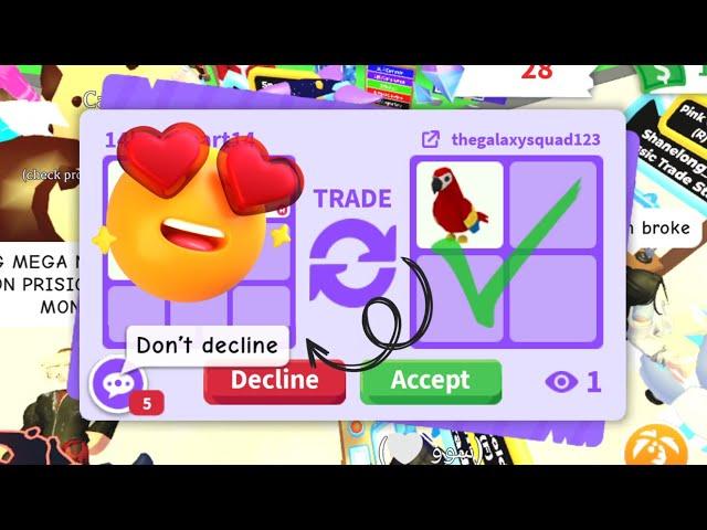 NO WAY  I GOT A NO POTION PARROT  FOR THIS OFFER ONLY!  THEY WANTED IT!  Adopt Me - Roblox