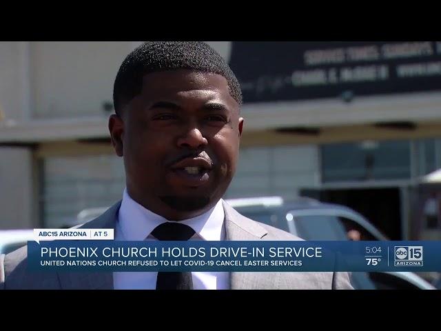 Phoenix church holds drive-in service