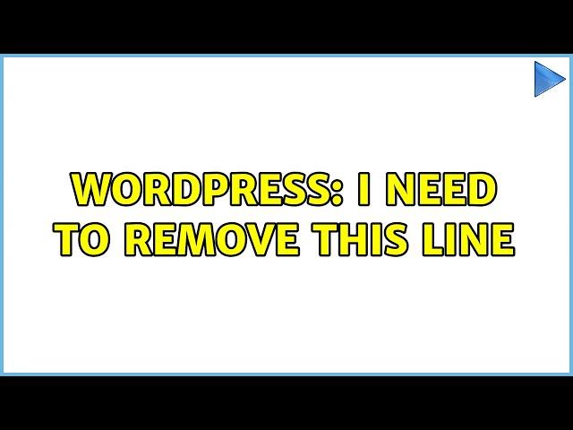 Wordpress: I need to Remove this line ＜meta name='robots' content='noindex,follow' /＞