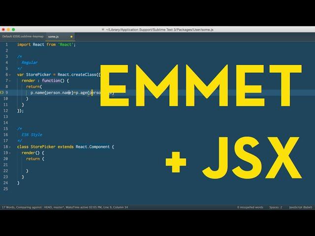 Use Emmet with React JSX in Sublime Text