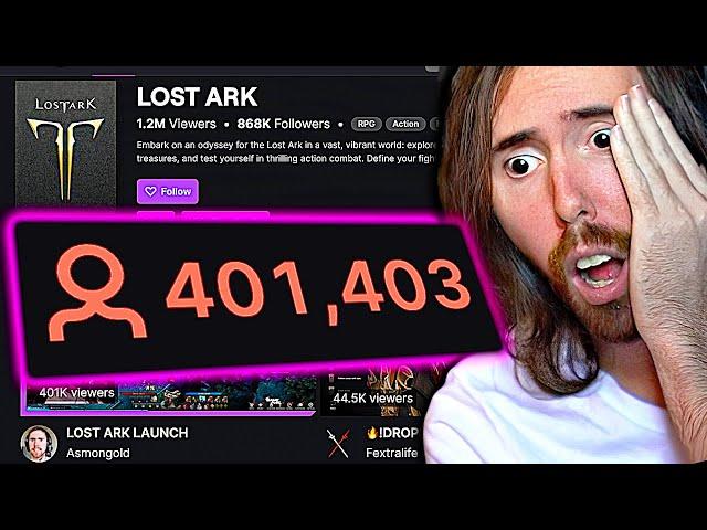 How Asmongold Hit an Absolute Record 4͏͏00K Viewers LIVE In Lost Ark