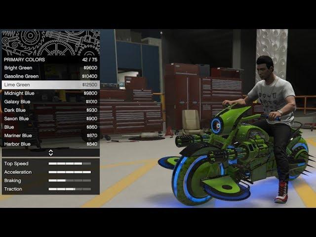 GTA 5 - Arena War DLC Vehicle Customization - Future Shock Deathbike (TRON Bike Gargoyle) and Review