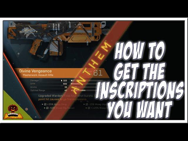 Anthem ► How to get the inscriptions you want! (Step by Step)