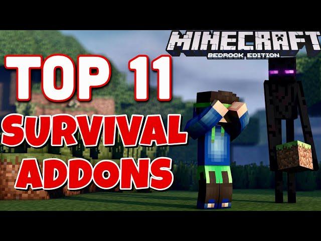 MINECRAFT PE: BEST SURVIVAL ADDONS (Top 11 Most Helpful Resource & Behaviour Packs)