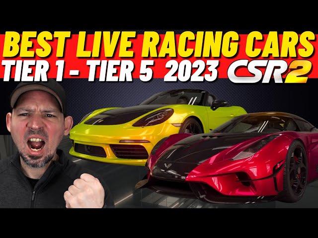 CSR2 Best Live Racing Cars 2023 | CSR2 Tier 1, Tier 2, Tier 3, Tier 4, Tier 5 best live racing cars