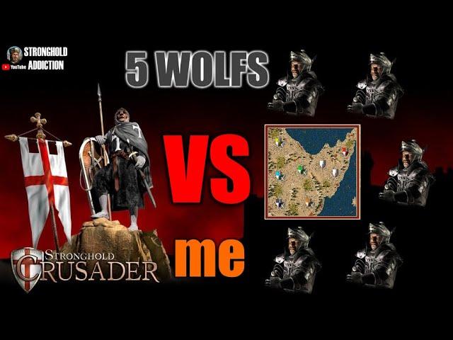 DEATHMATCH: 5 WOLFS vs ME with 40K - 3K GOLD ADVANTAGE (90 speed) - Stronghold Crusader HD