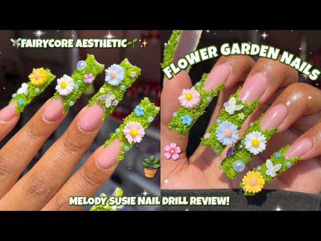 XL FLOWER GARDEN POLYGEL NAILS 🪴 | Polygel Application For Beginners | Flowercore Aesthetic Nails