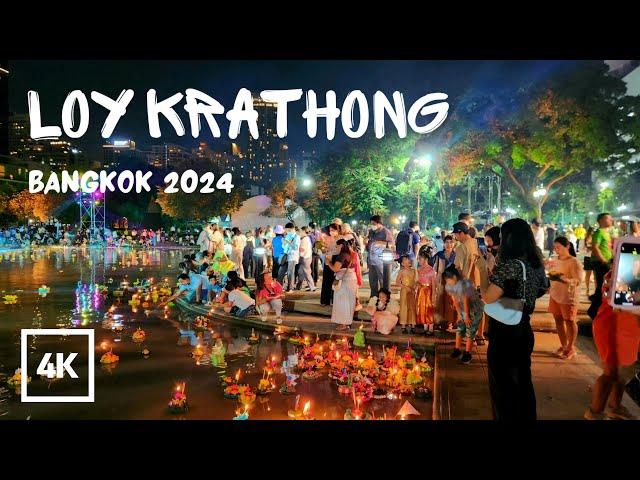 4K THAILAND  Loy Krathong Festival in Bangkok 2024 | Benchasiri Park