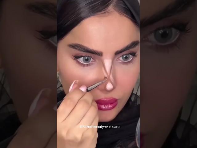 European Girl Nose Contour Hack Try #contourmakeup #makeuptips #makeuptutorial #viralhacks #hack