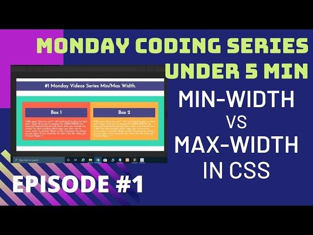 Min-width vs Max-width in CSS in Hindi #1