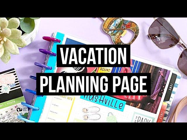 Plan With Me | Nashville Vacation Page | Big Happy Planner | Travel Planner Page