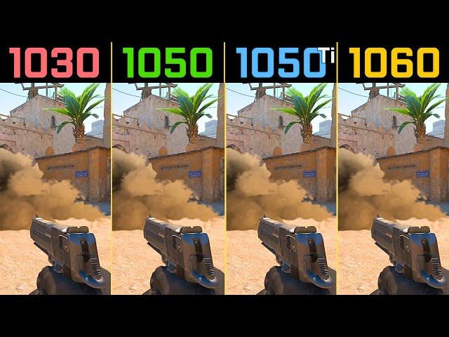 COUNTER-STRIKE 2 GT 1030 vs. GTX 1050 vs. GTX 1050 Ti vs. GTX 1060 CS2