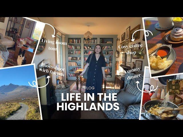 Life in Skye, Scotland vlog: cleaning the cottage, cosy cafe and knitwear photoshoot