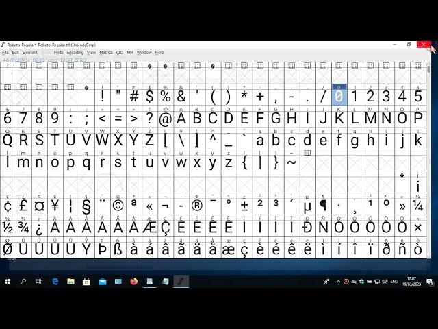 Change a letter - a character - a glyph - in a font with Fontforge on Windows