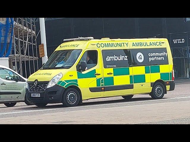 ambulnz community partners community ambulance Renault master passing by