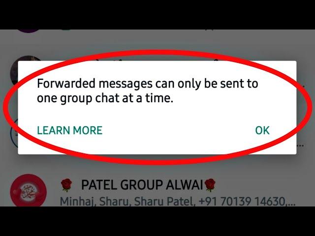 Forwarded Messages Can only be sent to one group chat at a time In WhatsApp Problem Solve