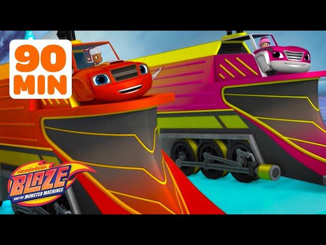 Blaze's BEST Transformations and Rescues  w/ Sparkle & Watts! | Blaze and the Monster Machines