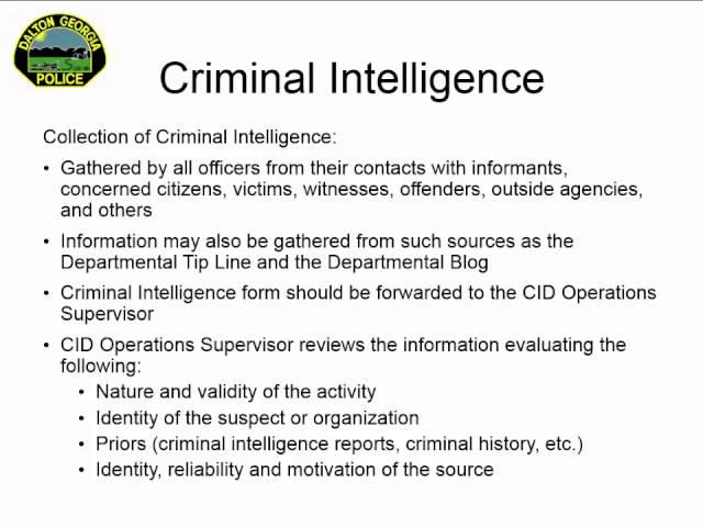 Criminal Intelligence