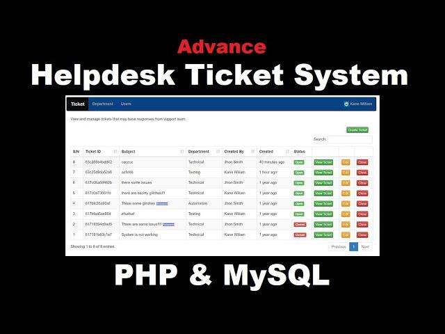 Advance Helpdesk Ticket system | PHP Projects