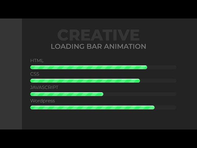 How to Create Animated Loading Bar using only HTML CSS | CSS Progress Bar Animation