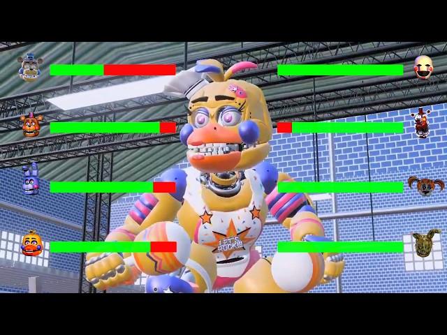 [SFM FNaF] Rockstar VS Scrap Animatronics WITH Healthbars