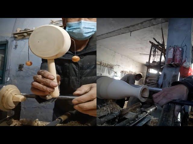 Woodturning make hand drum and port