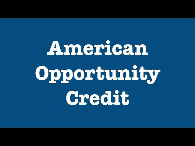 The American Opportunity Credit (or the saga of Robert and Laura)