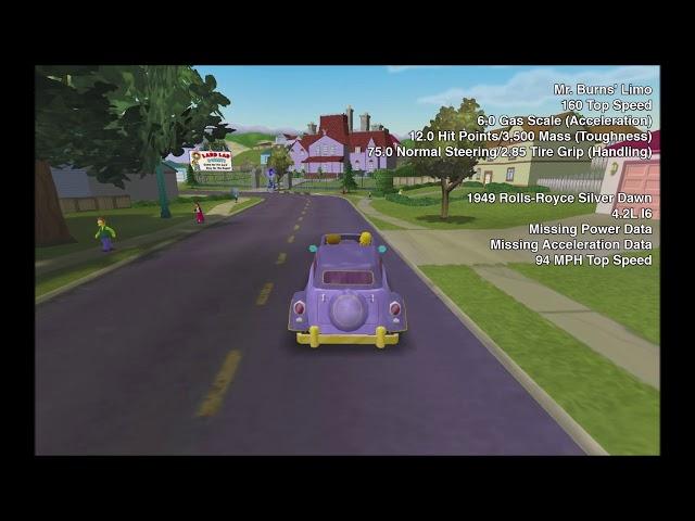 The Simpsons: Hit and Run - All Vehicles Showcase and Gameplay