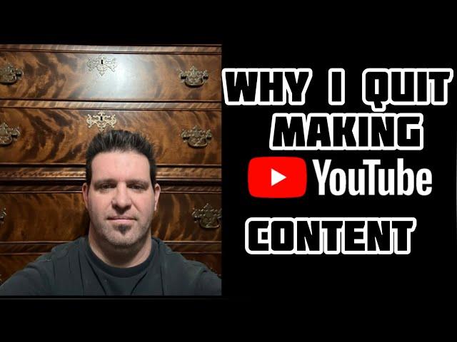 Why I quit creating YouTube content!!