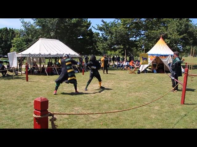 Ben Vs. Spencer Waddell of the wandering sword project. 1st of 3 arming sword bouts. 8/14/21