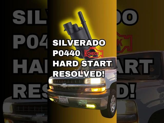 Silverado Hard Start & P0440 Code Repair Purge Valve Solenoid Fix #silveradorepair #P0440 #hardstart