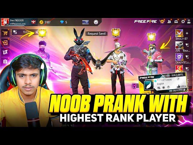 No Internet Prank With V badge Player  But 100 Level Emote  Garena free fire