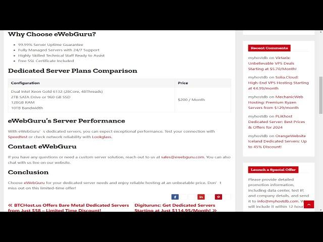 eWebGuru’s Cheap Dedicated Server: Just $200/Month – Free SSL Certificate Included!
