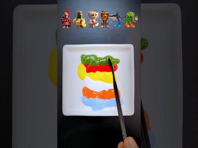 Guess the mixed color of the characters  #brainrot #satisfying #art #colormixing