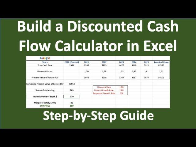 How to value a stock in excel. Discounted Cash Flow in excel – Step by Step with example.