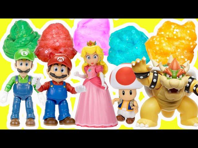 The Super Mario Bros Movie DIY Slime Making Tutorial with Luigi, Peach, Toad, Bowser