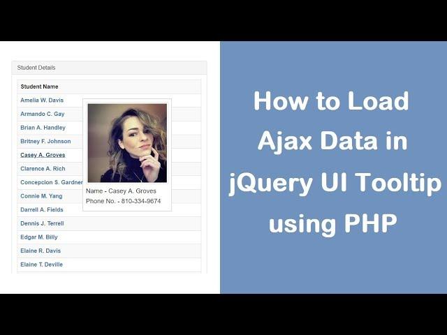 How to Load Ajax Data in jQuery UI Tooltip using PHP