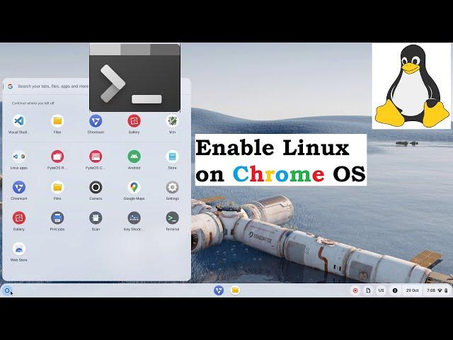 Enabling Linux on Chrome OS | Install Linux App i.e. VS Code on Chromium based Fyde OS