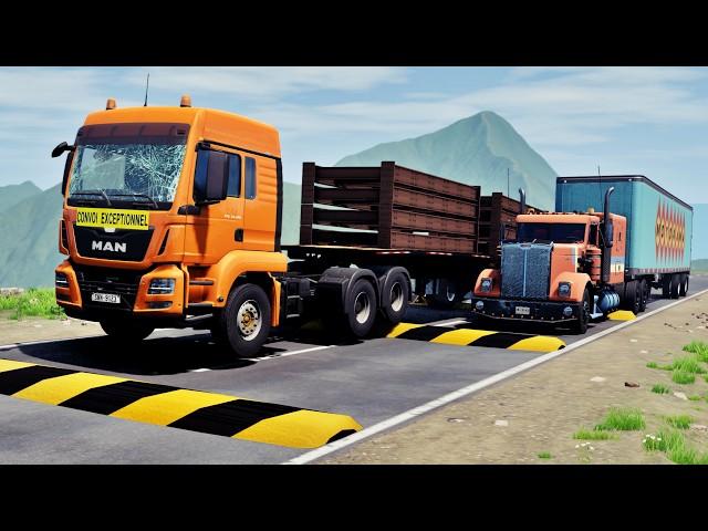 Cars and Trucks vs Speed Bumps #131 | BeamNG Drive | Truck &Too