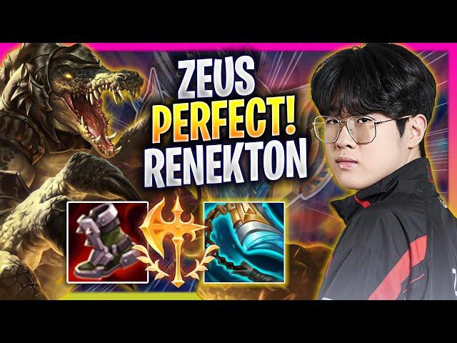 ZEUS PERFECT GAME WITH RENEKTON! - T1 Zeus Plays Renekton TOP vs Gnar! | Season 2024