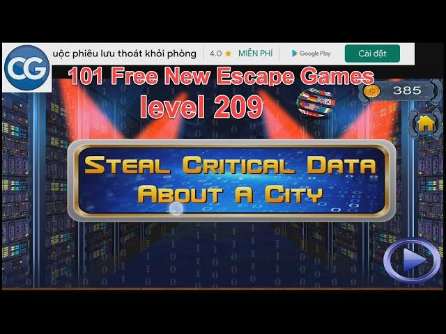 101 Free New Escape Games level 209 - Steal Critical Data About A City - Complete Game