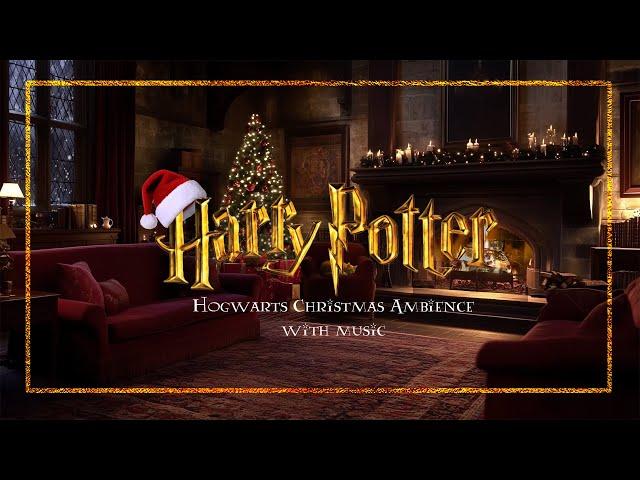 Harry Potter Christmas Ambience | Gryffindor Common Room | Official Score & Crackling Fire