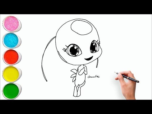 How to Draw KWAMI TIKKI from MIRACULOUS LADYBUG | Drawing For Kids