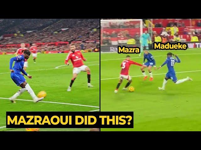 Mazraoui crazy skills TOYING Noni Madueke during last night game against Chelsea | Man Utd News