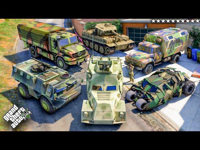 GTA V - Stealing Military Vehicles with Franklin! (Real Life Cars #96)