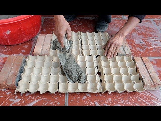 Egg Tray And Cement - How To Make Easy Flower Pots at home for you