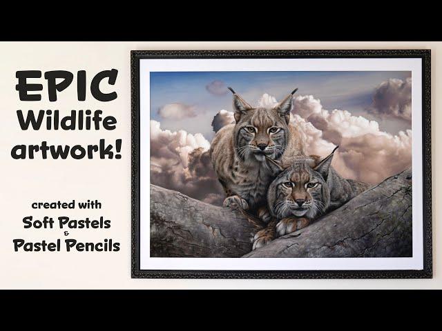 Epic Lynx Wildlife & Clouds Art - Soft Pastels & Pastel Pencils | Tutorial