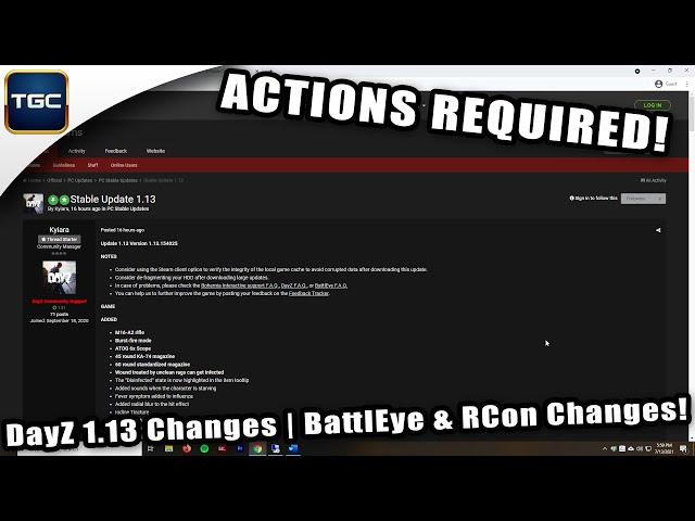 DayZ 1.13 Changes | What server owners need to know and do!